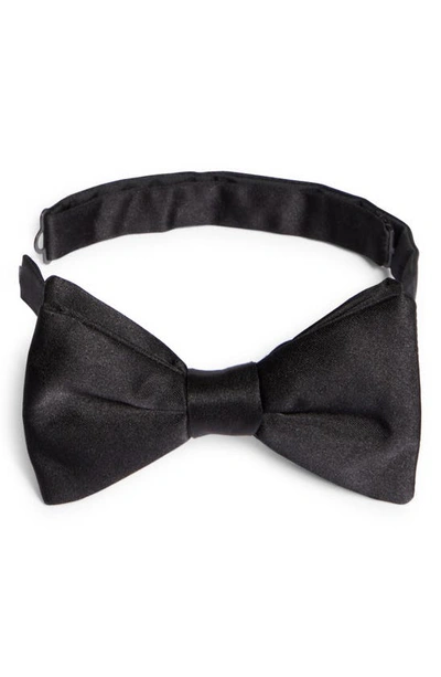 Zegna Silk Bow Tie In Blk Sld