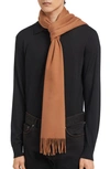 Zegna Fringed Cashmere Scarf In Vicuna