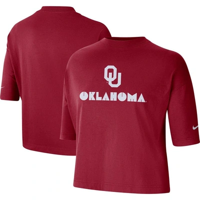 Nike Women's College (oklahoma) Cropped T-shirt In Red