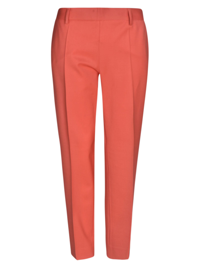 Alberto Biani Elastic Waist Cropped Plain Trousers In Pink