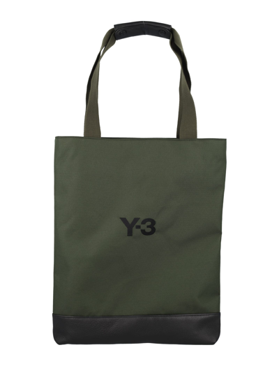 Y-3 Cordura Logo Tote Bag In Olive
