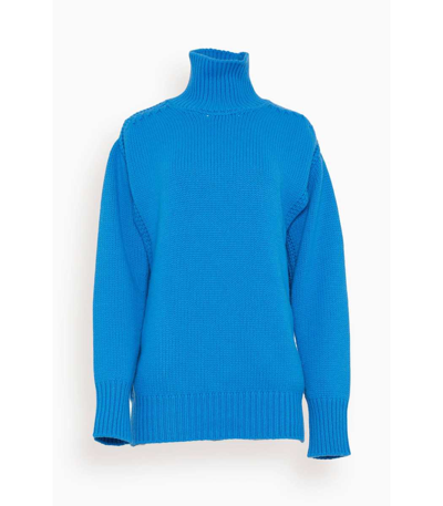 Sa Su Phi Open-side Cashmere Roll-neck Sweater In Blue