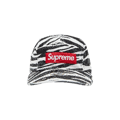 Pre-owned Supreme Washed Chino Twill Camp Cap 'zebra' In Multi-color