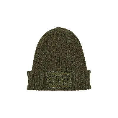 Pre-owned Supreme Overdyed Patch Beanie 'olive' In Brown