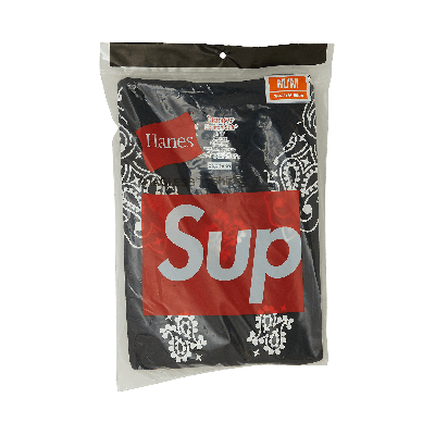 Pre-owned Supreme X Hanes Bandana Tagless Tees (2 Pack) 'black'