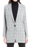 Maxstudio Double Knit One-button Blazer In Black/ Brown