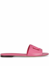 Dolce & Gabbana Cutout Dg Flat Slide Sandals In Pink