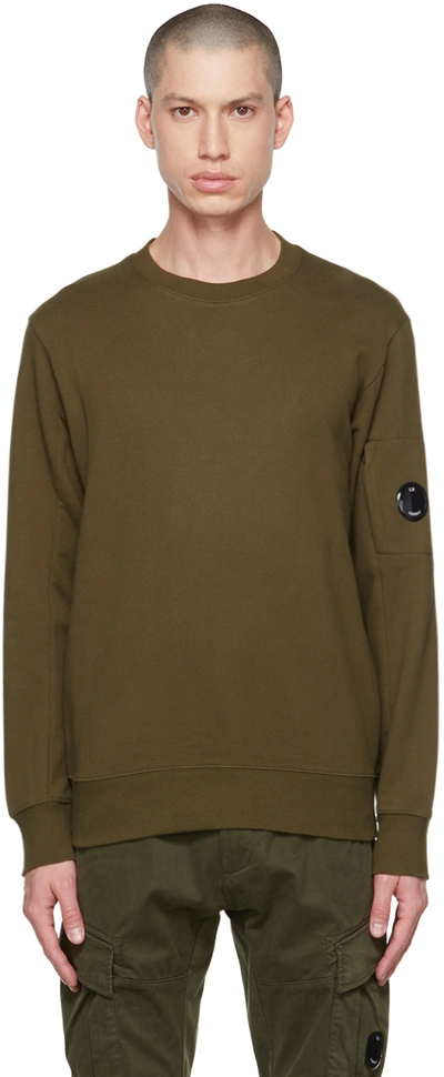 C.p. Company Diagonal Raised Fleece Sweatshirt In Green