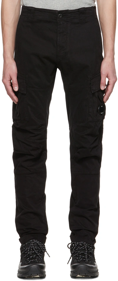 C.p. Company Black Ergonomic-fit Cargo Pants In 999 Black