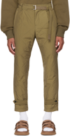 SACAI KHAKI QUILTED TROUSERS