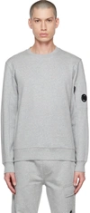 C.p. Company C.p Company Arm Lens Diagonal Raised Fleece Sweatshirt Griffin Grey In M93 Grey Melange