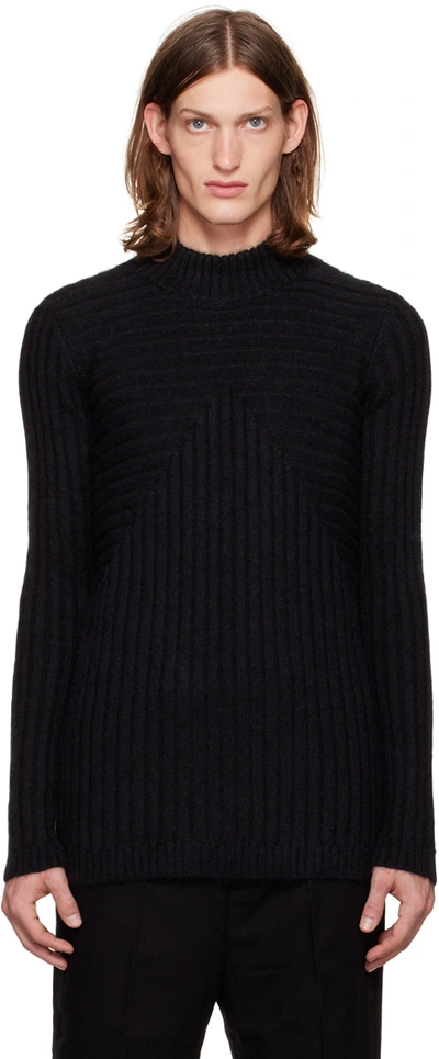 Rick Owens Black Level Lupetto Sweater In 09 Black