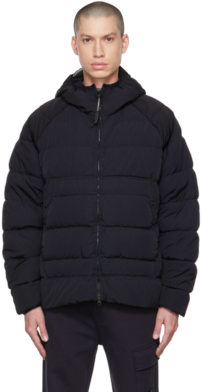 C.p. Company C. P. Company Eco-chrome R Goggle Puffer Jacket In Blue