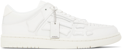 Amiri Skel Bones Low Top Leather Sneakers In White