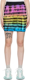 Agr Tie-dye Pointelle-knit Mini Skirt In Black Multi