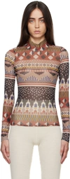 Henrik Vibskov Ssense Exclusive Brown Pattern Turtleneck In Brown/sand/yellow