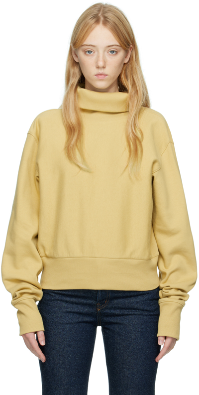 Quira Ssense Exclusive Khaki Rib Turtleneck In Banana