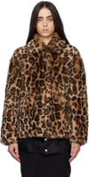 Yves Salomon Hooded Leopard-print Shearling Jacket In B2321 Brown Leopard