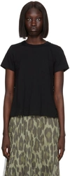 Sacai Eric Haze Print Pleated-back Knit Tee In 001 Black