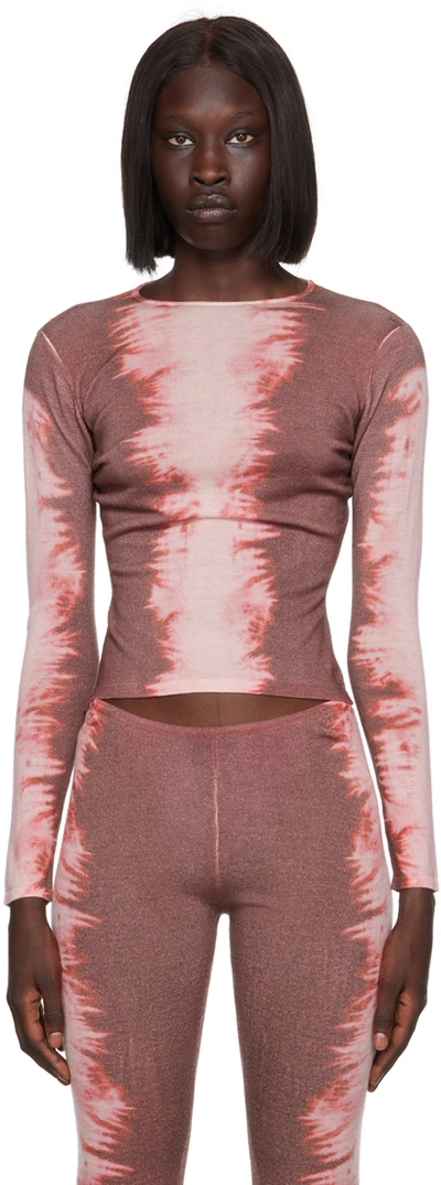 16arlington Pink Tania Sweater In Pink Smoke Print
