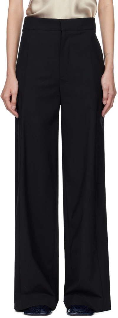 Gauchère Black Wide-leg Cargo Trousers In 1000 Black