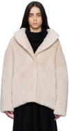 YVES SALOMON BEIGE SHAWL COLLAR JACKET