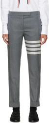 Thom Browne Grey 4-bar Stripe Tailored Trousers In 035 Med Grey