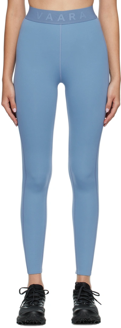 Vaara Blue Nylon Sport Leggings