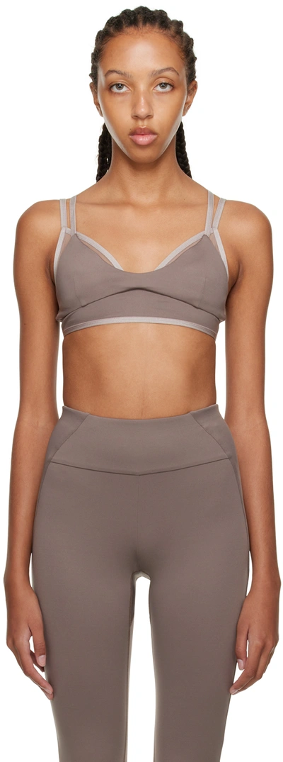 Vaara Gray Double Layer Sport Bra In Grey
