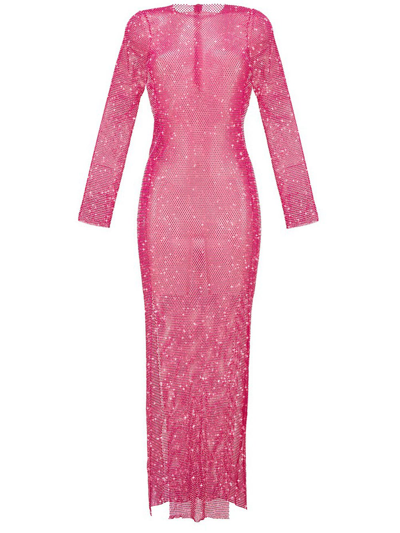 Santa Brands Rhinestone-embellished Maxi Dress In Pink