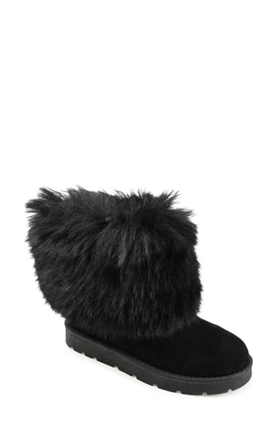 Journee Collection Shanay Tru Comfort Faux Fur Boot In Black