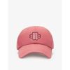 Maje Monogram-embroidered Cotton Baseball Cap In Rosewood