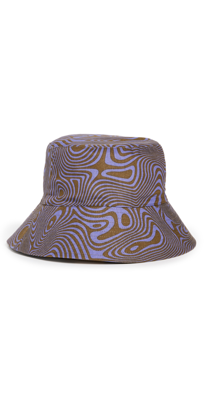 Baggu Bucket Hat In Trippy Swirl Seaweed