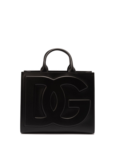 Dolce & Gabbana Small `dg Daily` Shopper Bag In Nero