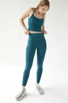 Beyond Yoga Caught In The Midi Space-dye High-waisted Legging In Dark Green