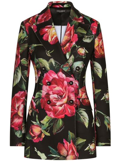 Dolce & Gabbana Giacca Stampa Floreale In Multicolour