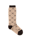 Gucci Kinder Socken Aus Baumwolle Mit Gg In Beige