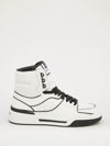 Dolce & Gabbana High Sneakers In Black And White Nappa In White