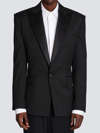 Balmain Satin-lapel Wool-twill Tuxedo Jacket In Black