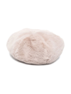 Emporio Armani Womens Faux Fur Baslightbe Basque Hat In Gres Beige