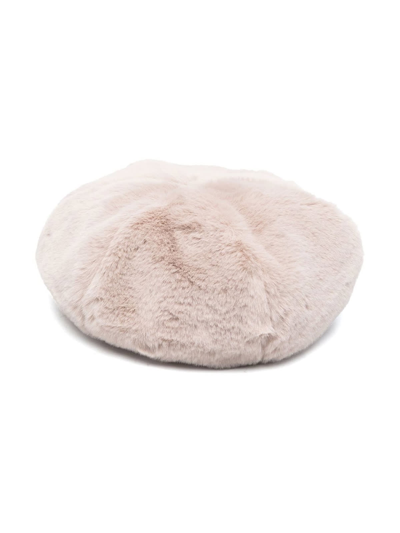 Emporio Armani Womens Faux Fur Baslightbe Basque Hat In Grey