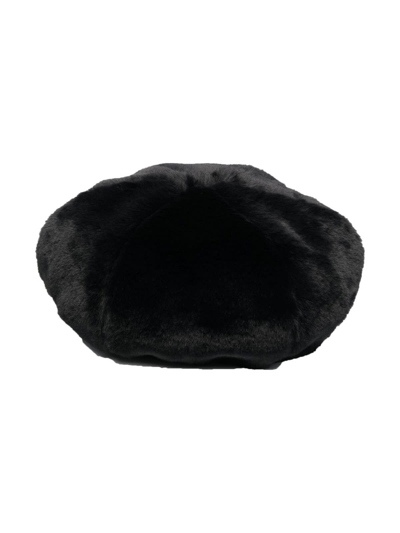 Emporio Armani Womens Faux Fur Baslightbe Basque Hat In Black