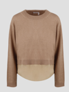 SEE BY CHLOÉ SILK INSERT SWEATER