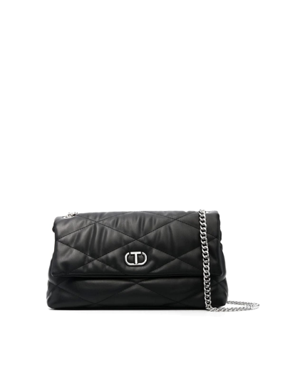 Twinset Quilted Crossbody Bag In Black