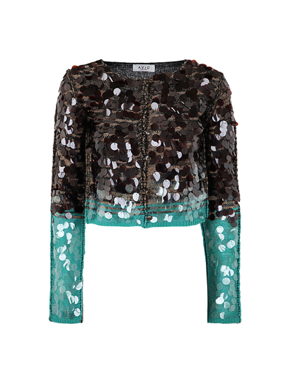 Aviu Sequined Cardigan In Green