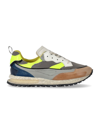 Hidnander Threedome. Zero Grey Fluo Yellow Sneaker In Beige