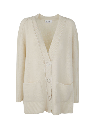 Aviu Long Cardigan In Ecru`