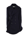 Jw Anderson Double-breasted Structured-hem Peacoat In Navy
