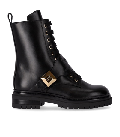 Elisabetta Franchi Black Combat Boot With Stud