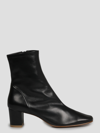 By Far Sofia 65mm Leather Ankle Boots In Black